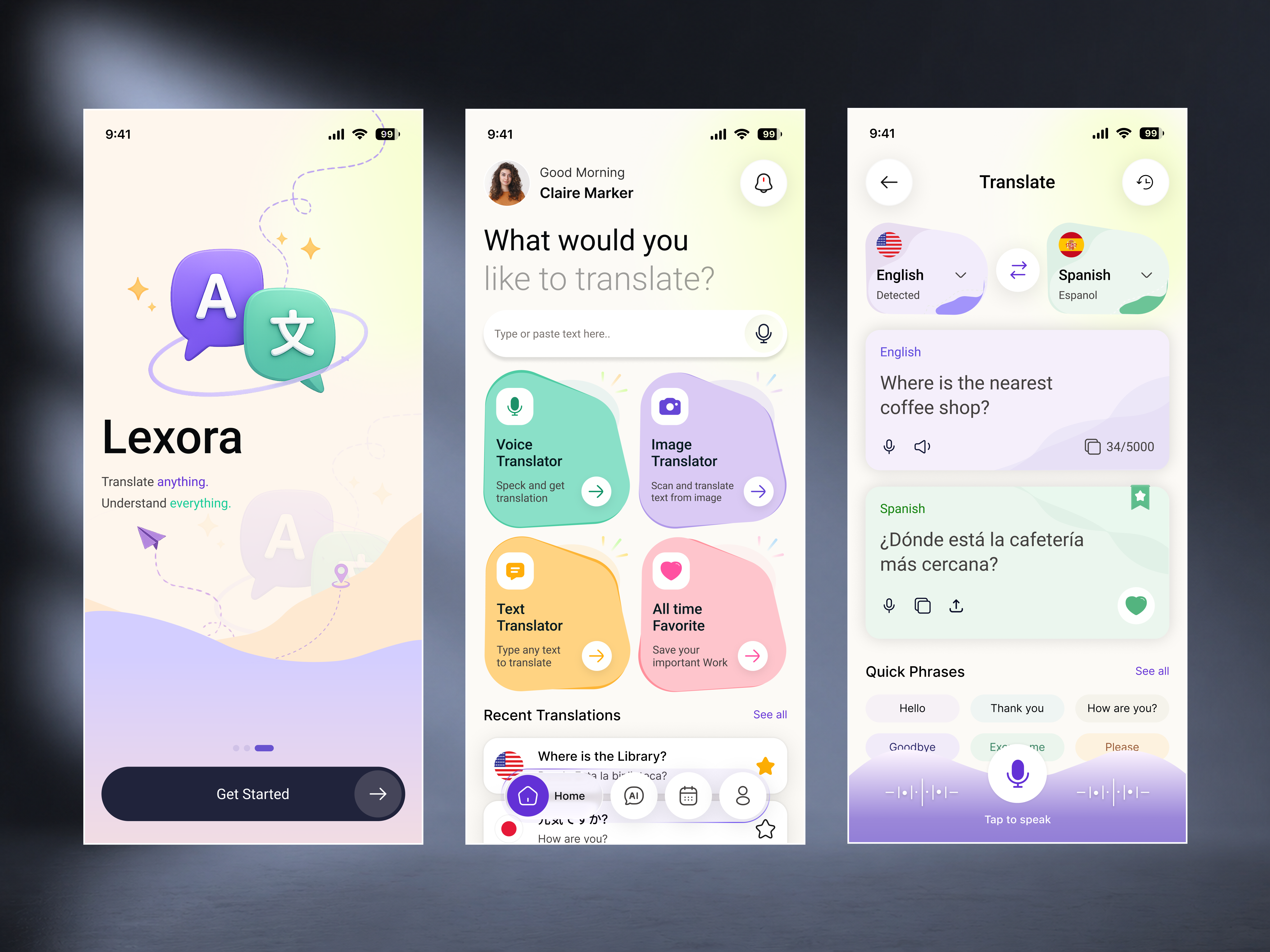 AI Language Translator Mobile App UI ai assistant ai translator app design clean ui dashboard ui dribbble image translator ios app language learning language translator mobile app mobile app design mobile ui modern ui text translator translation app ui design ux design voice translator