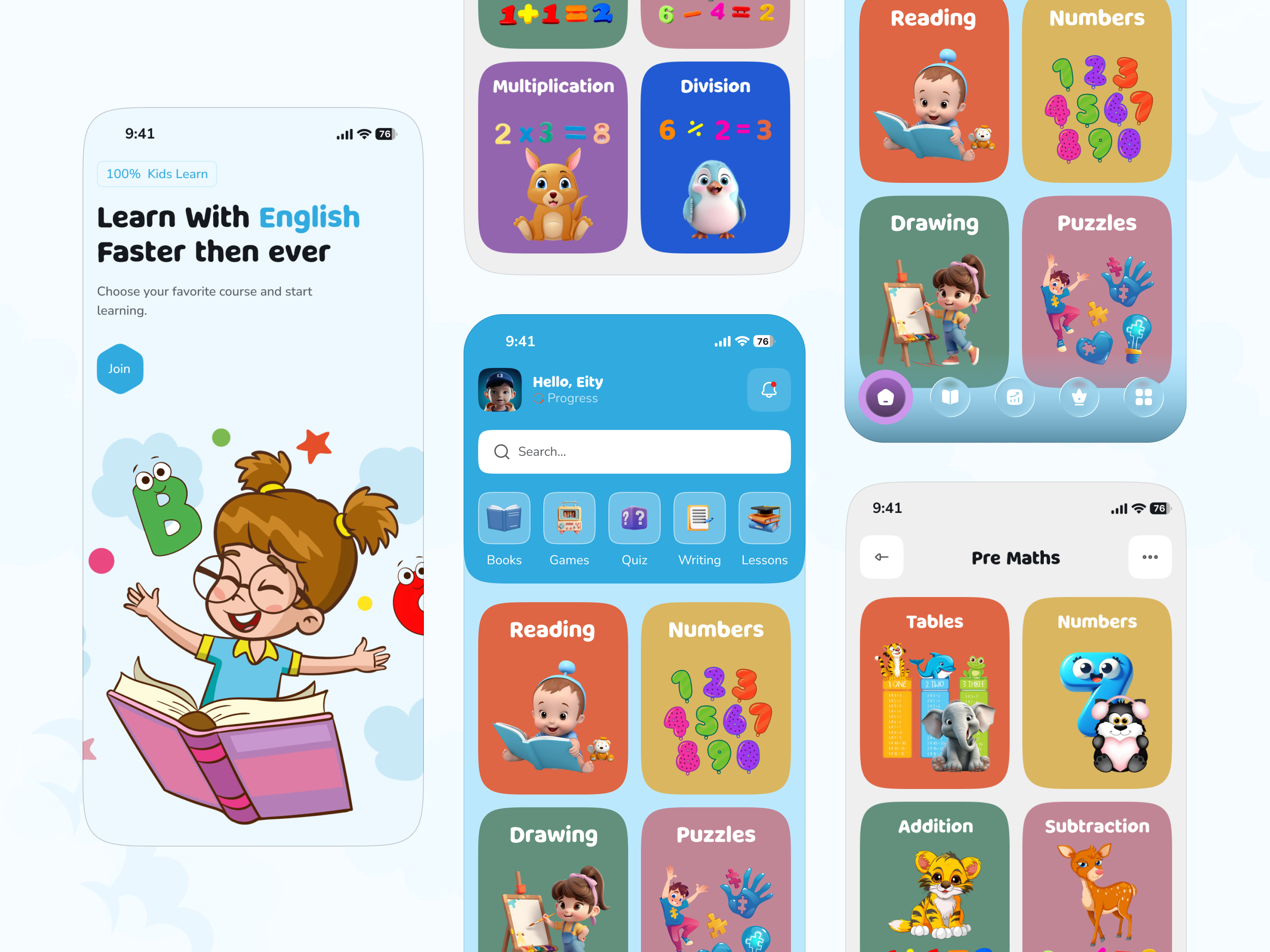 Kids Learning App UI – Gamified Education app design app ui cartoon ui digital product ed tech education app game ui gamification interaction design ios design kids app kids learning app mobile app mobile app design mobile ui product design startup design ui inspiration ui ux design ux design