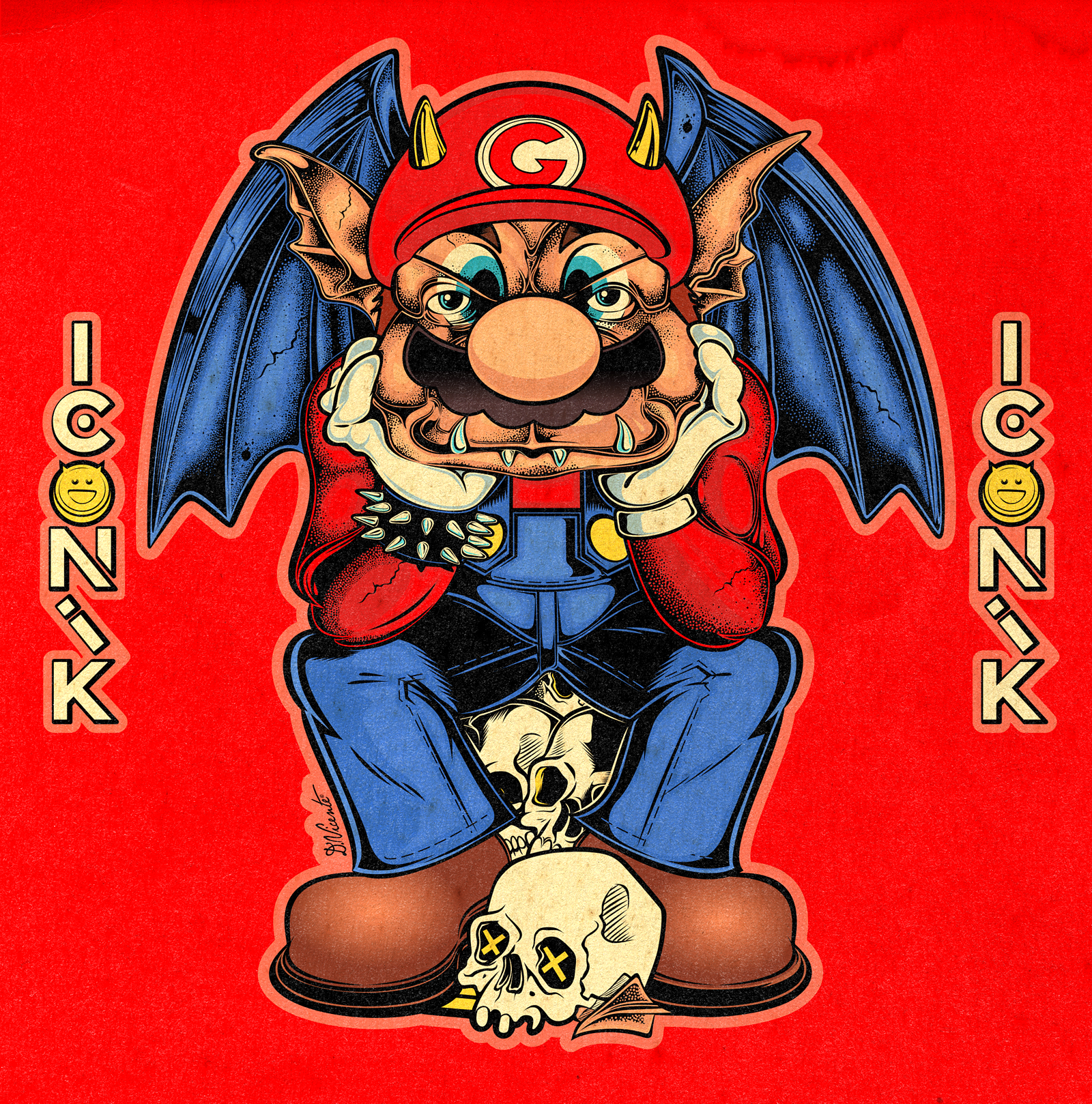 TEEN GARGOYLE #43 – MARIO VIBES cartoon character character design comic inspired creature design david vicente fantasy character gaming illustration illustration lowbrow art mario mascot design monster design pop culture art retro gaming stylized character super mario teen gargoyle underground art video game vintage texture