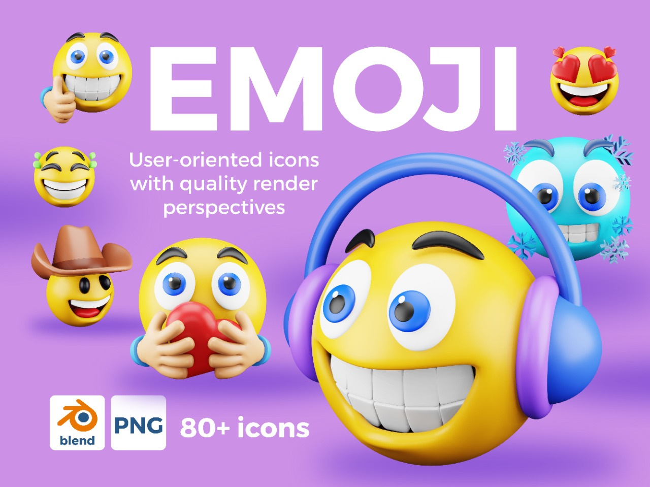 Example of Emoji 3D icons pack 👇🏽