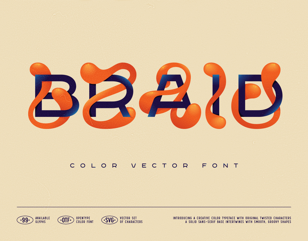 Braid - Color Vector Font alphabet branding design font graphic design illustration lettering logo type typeface typography ui