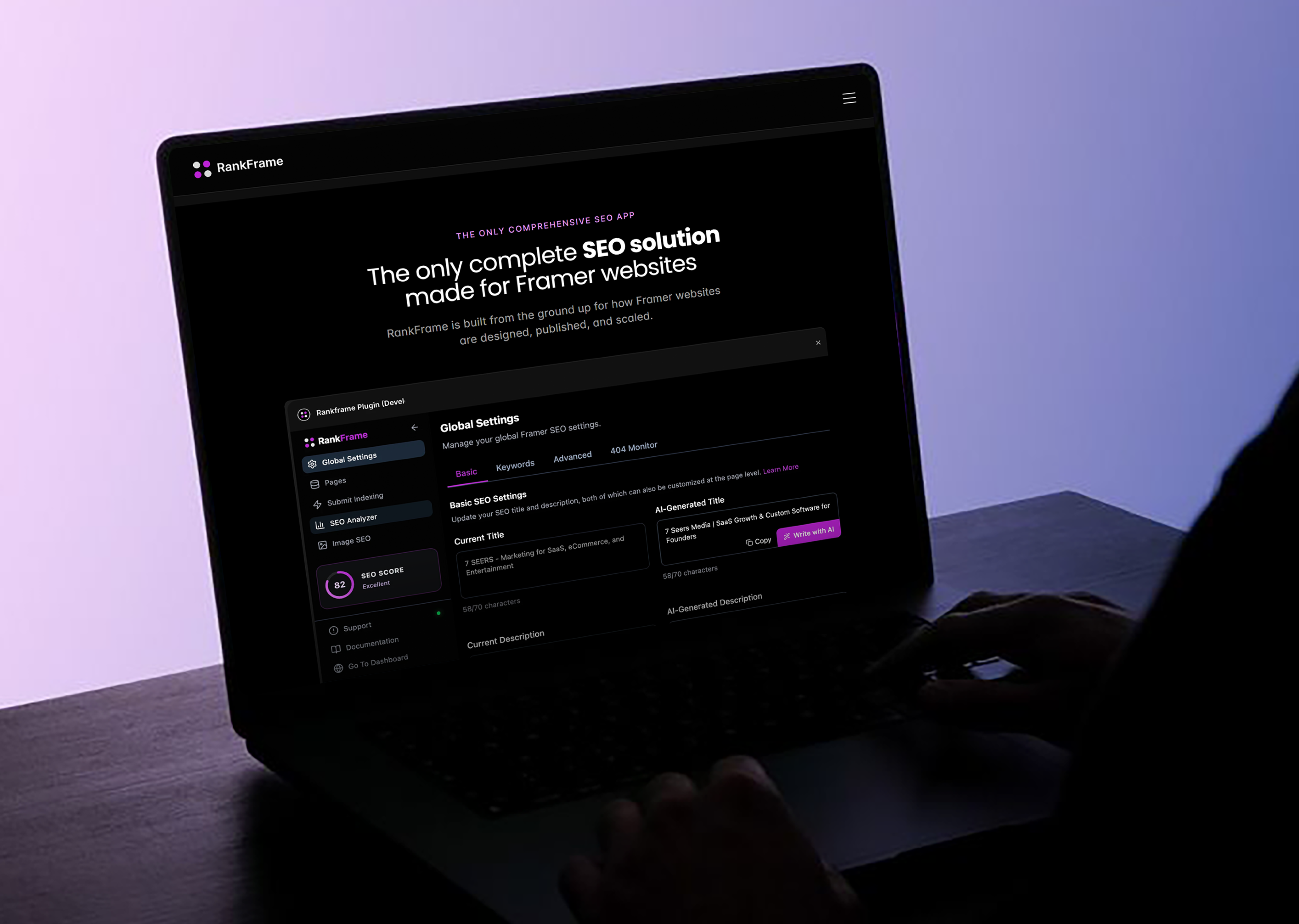 RankFrame, a Native SEO Toolkit for Framer aeo dashboard design systems framer framer designer framer development minimalism plugin product design saas schema markup seo technical seo ui ui design ux design web design web development website design