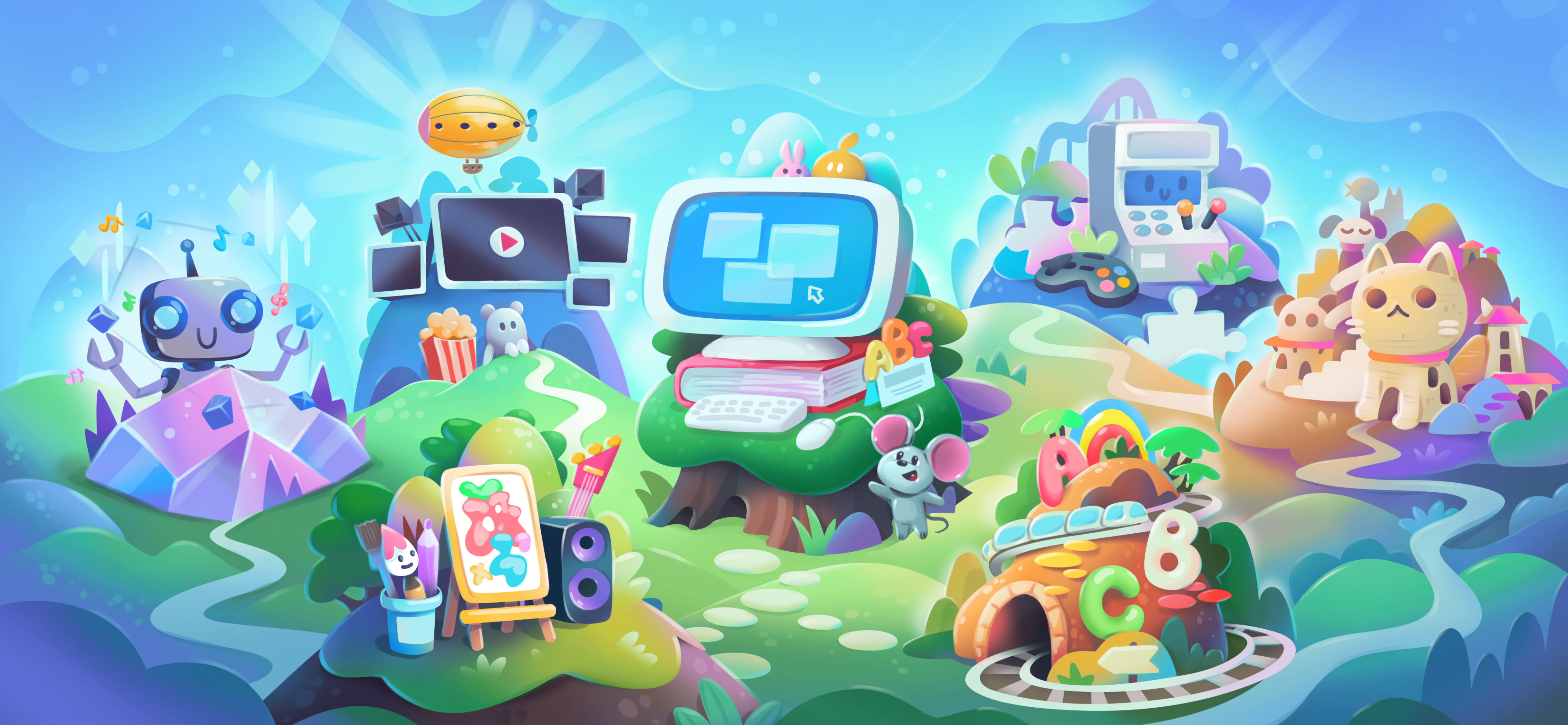 Background concept for ABC Mouse abc background cartoon character children concept design illustration kids menu ui zutto