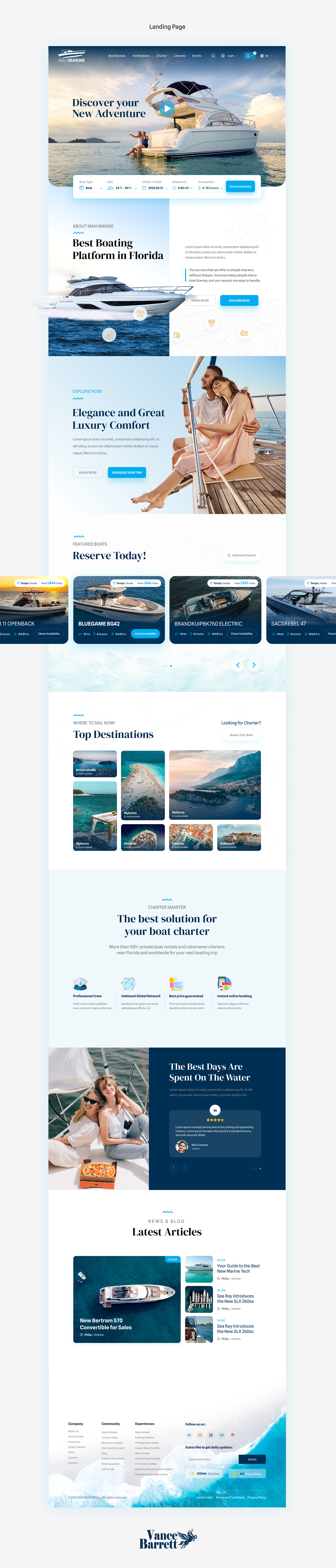 Mavi Marine - Boat Rental Booking Website boat booking boat renta rental booking uiux