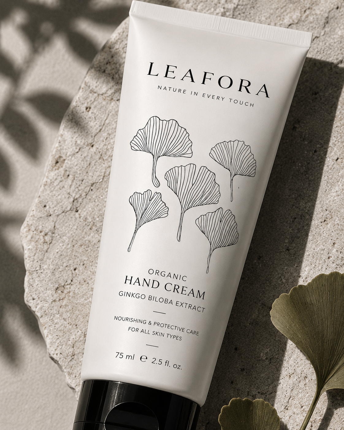 Minimalist Botanical Skincare Branding & Packaging Design art beauty botanic cosmetic cosmetic cream floral ginko illustration illustration digital leaves line art minimalist nature organic packaging design plant