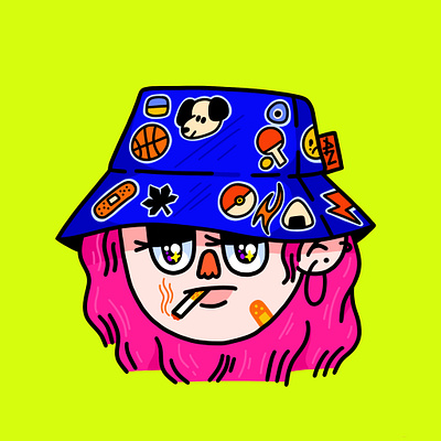 Mini me 🤙 basketball character character design cute hat illustration kyiv onigiri patch pinpong portrait self portrait smoke vector yo