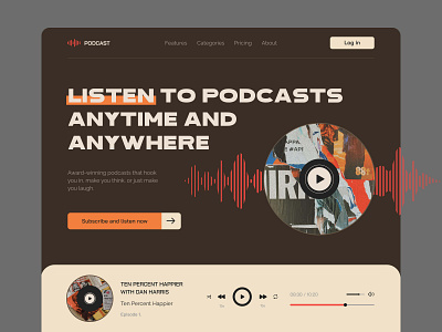 Podcasts Web App application concept design logo music music app podcast ui ui ux user experience user interface ux web web app web application web design webdesign website