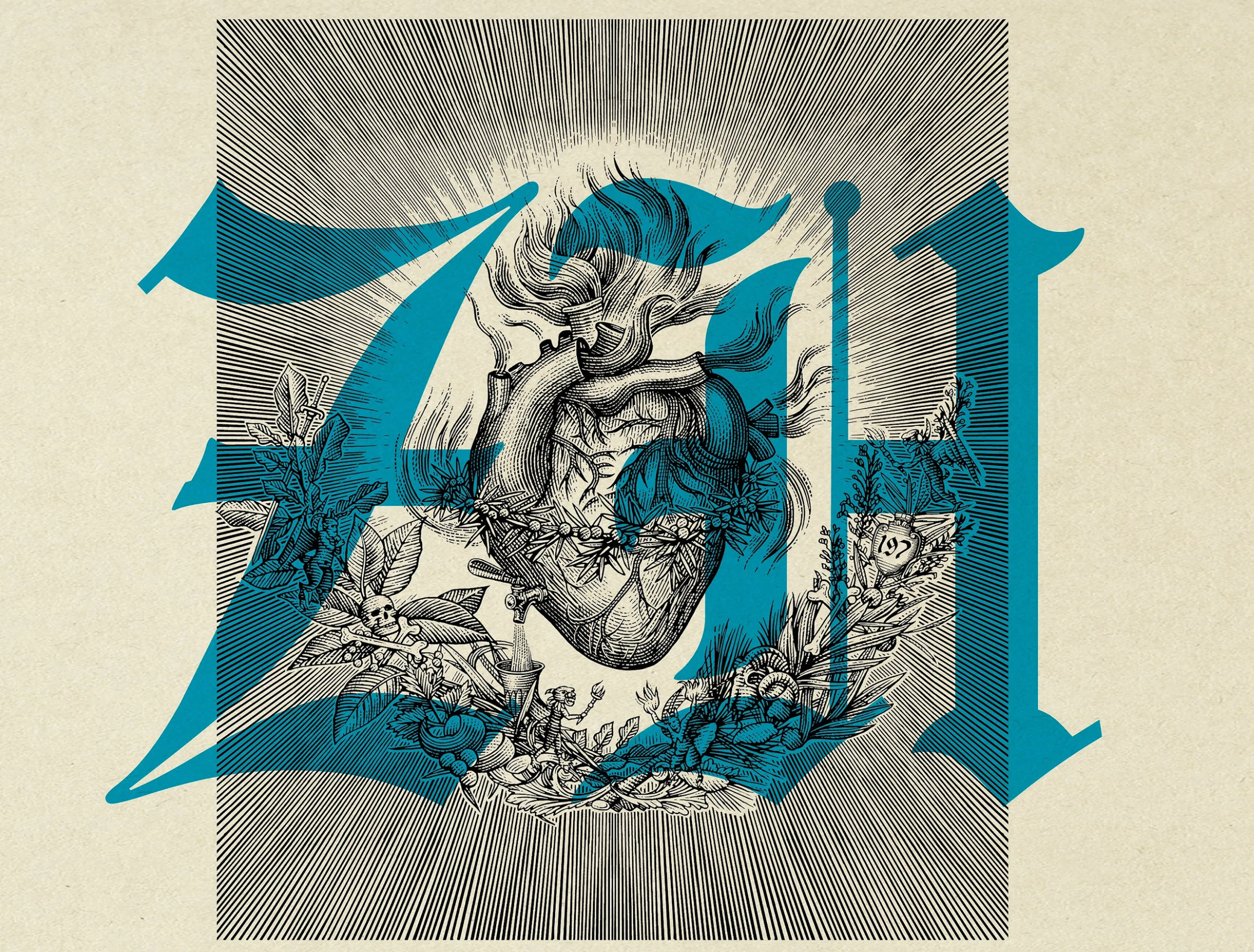 Zealot's Heart Brand Illustrated by Steven Noble artwork branding design engraving etching heart illustration ink line art logo scratchboard steven noble vintage woodcut
