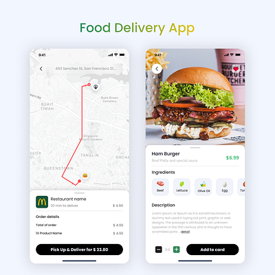 Food Delivery App 3d app branding design graphic design illustration logo ui ux vector