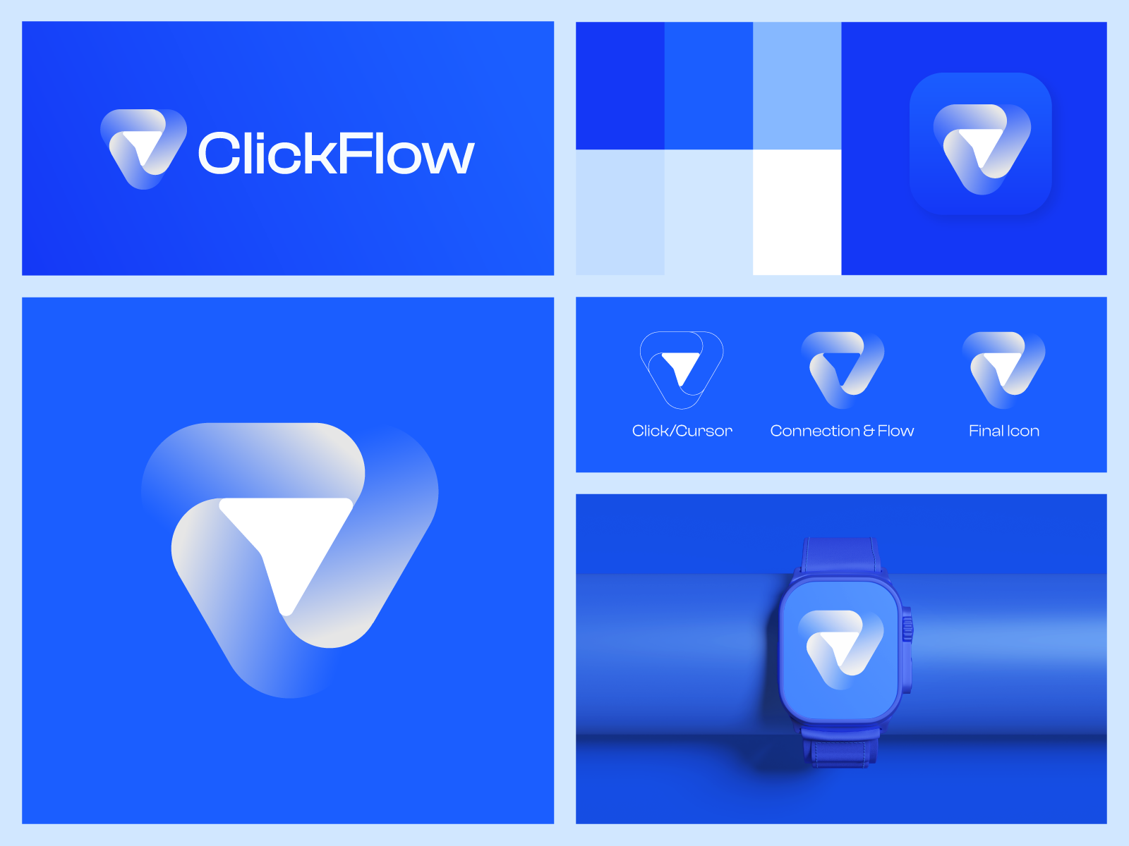 Click-Flow-Connection logo for Ai SaaS & Tech Startup ai logo app icon brand identity brand mark branding click cursor connection digital agency logo flow geometric logo logo logo mark logos minimalist modern logo play store logo saas symbol tech logo web3 logo