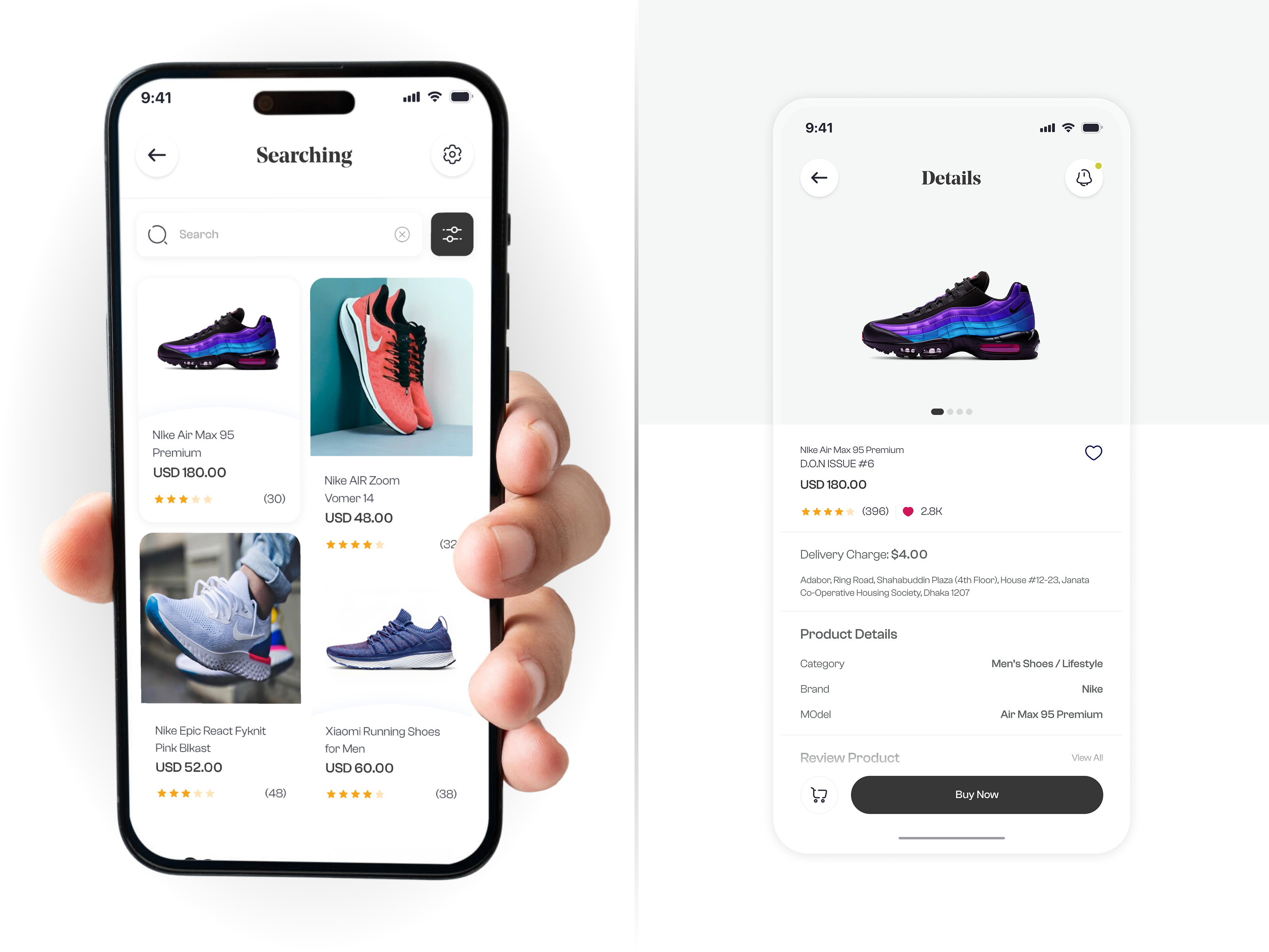 Stride — Premium Sneaker Shopping Mobile App appdesign appui dailyui ecommerceapp fashionapp figmadesign interfacedesign mobileapp mobileui nikeapp productdesign productdetail shoesapp shoppingapp sneakerapp uidesign uiux userinterface uxdesign visualdesign
