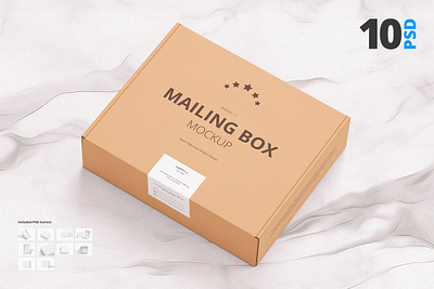 Shipping Mailing Box Mock-up postal box