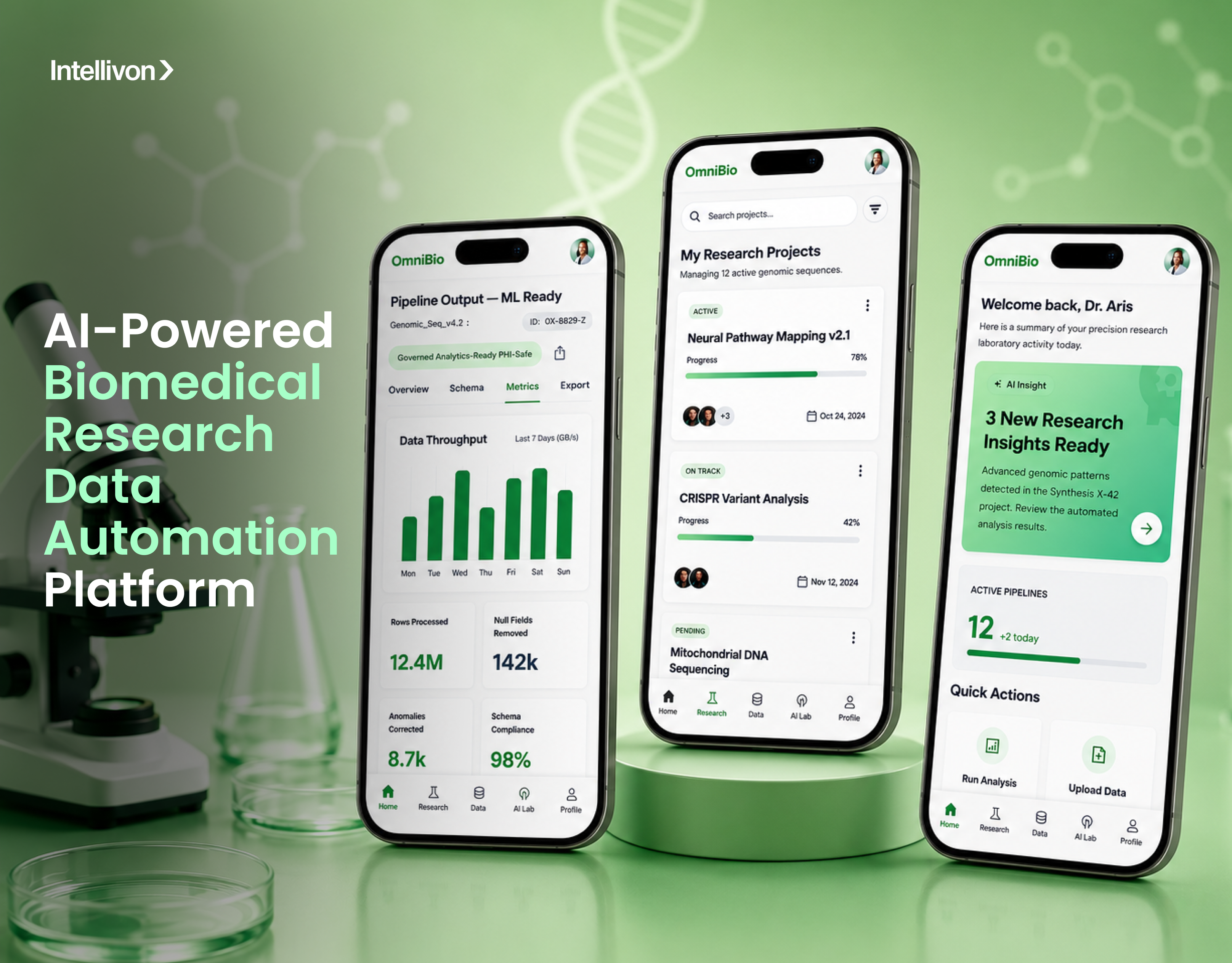 AI-Powered Biomedical Research Data Automation Platform ai analytics artificialintelligence automation biomedical biomedicalresearch biotech dashboard dataplatform datavisualization figma healthcare healthtech machinelearning productdesign research saas uidesign uxdesign webapp