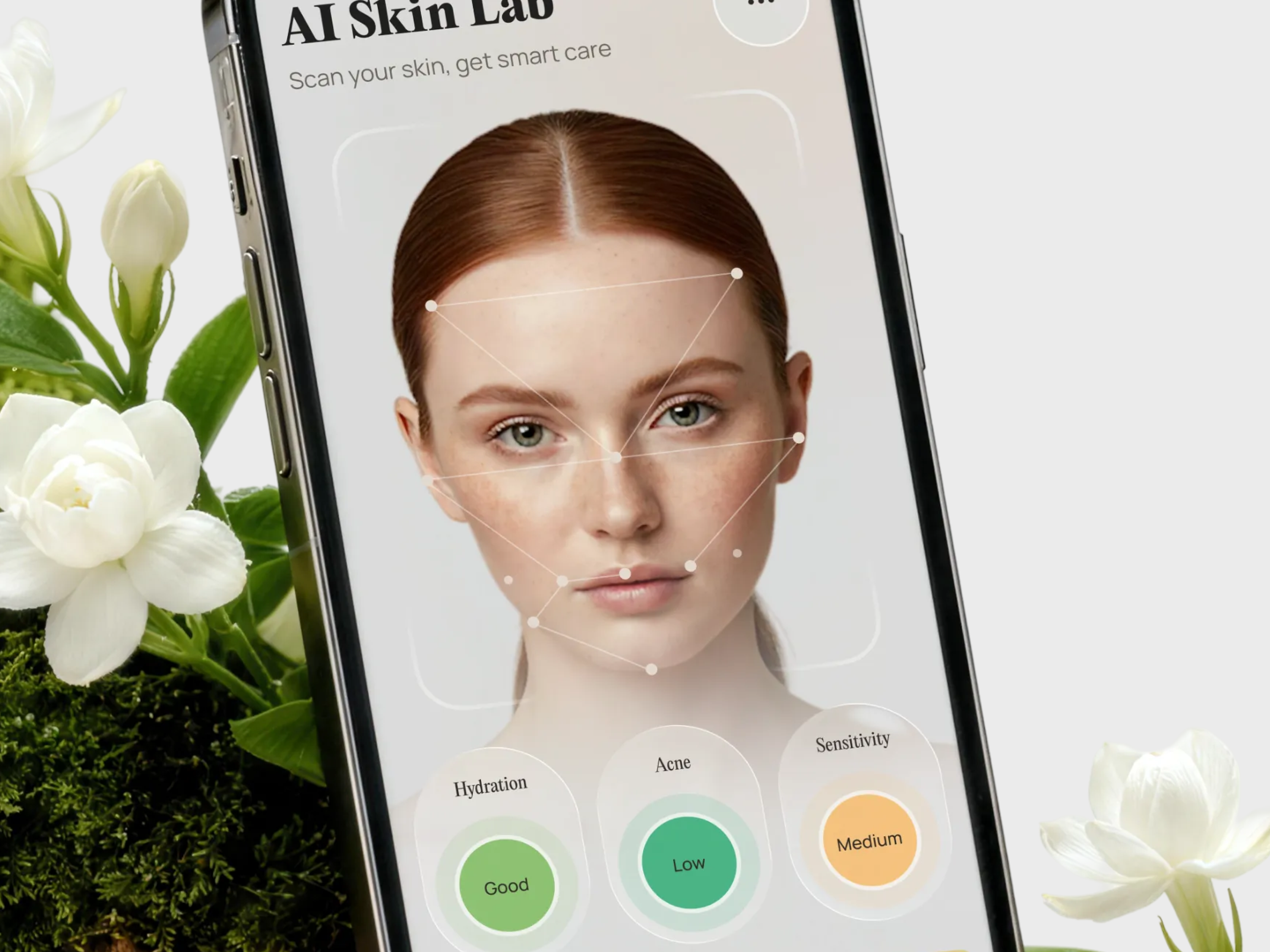 AI Skin Care App UI ai beauty assistant ai skin coach ai skincare beauty ai beauty app beauty tech consumer app premium ui skin health app skin tracking skincare app