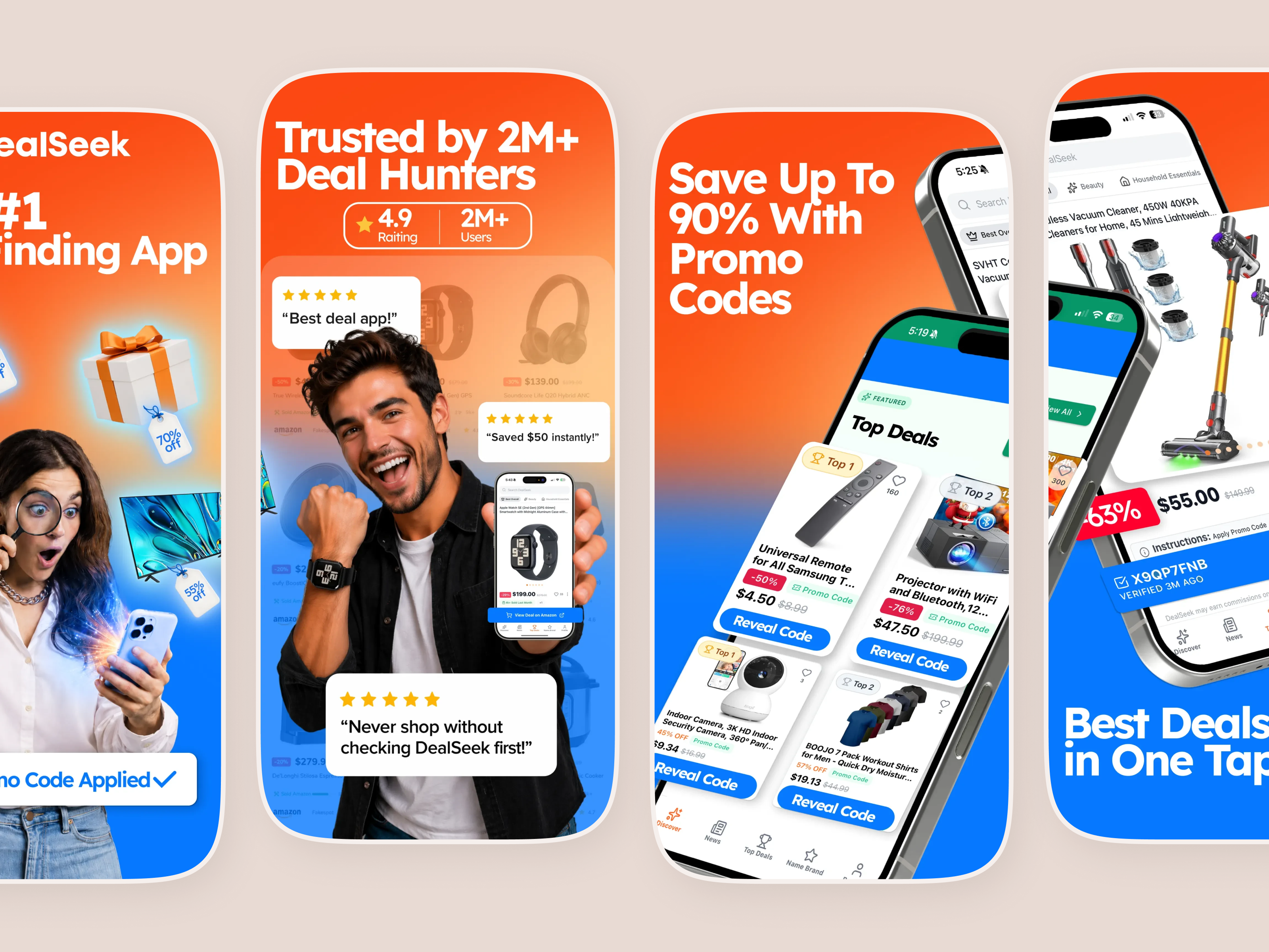 Shopping Deals & Promo Code App Store Screenshots app design app screenshots mobile ui app store deals ecommerce figma marketing mobile mobile app play store promo code shopping app showcase