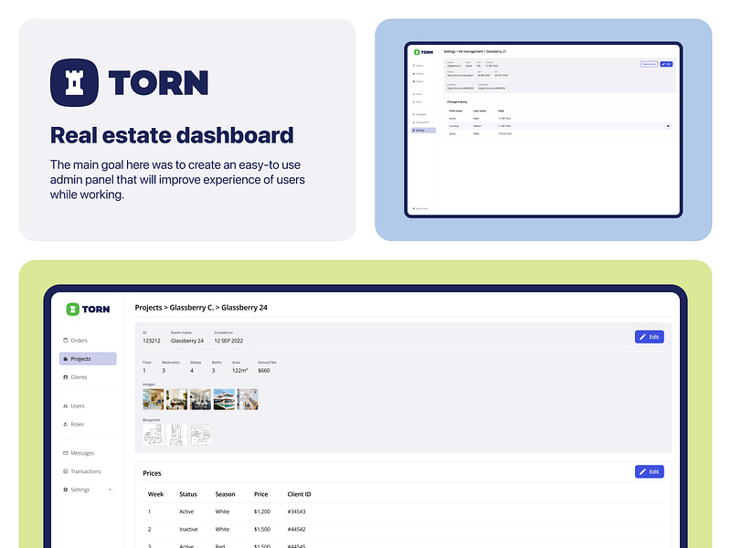 TORN • Real estate dashboard admin interface admin panel dashboard real estate real estate admin panel real estate admin portal real estate application real estate dashbaord real estate dashboard platform real estate interface real estate platform real estate ui real estate ux ui