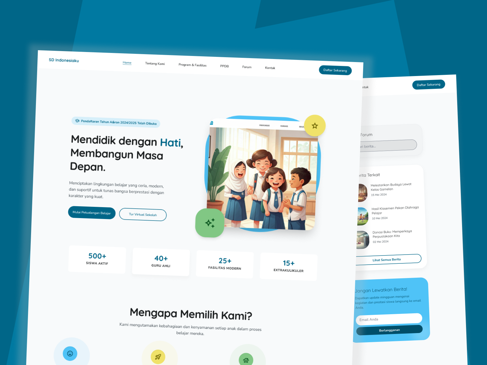 Elementary Scholl Website UI Design clean ui dark mode design system education platform education website figma landing page product design proptotyping school school web school web design school website school website design ui design ui ux ux design website concept website layout wireframing