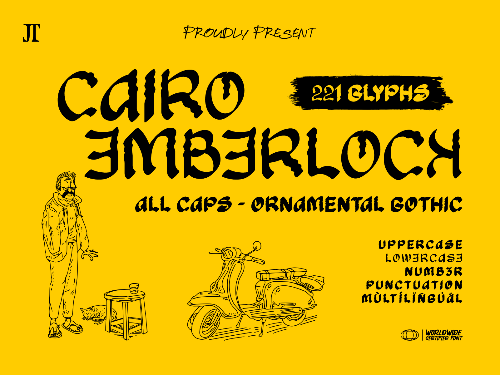CAIRO EMBERLOCK - ALL CAPS ORNAMENTAL GOTHIC adventurous font ancient style font arabesque inspired font bold display font cairo font cultural font decorative typeface desert font egyptian font exotic font fantasy font game title font gothic display font gothic font historical font movie title font mystical display mystical font ornamental font vintage egypt font