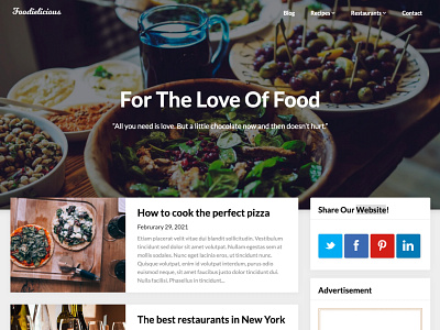 Foodielicous - A Food Blogger Design for WordPress blog food foodie template website wordpress