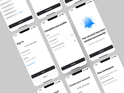 ToDo App - Login Process app dark buttons dark patterns light mode log in screens management app mobile mobile app notification product design sign in task management task management app todo todo app todo management todoapp