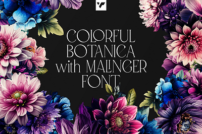 COLORFUL BOTANICA WITH MALINGER FONT 3d animation brand branding bundle creative design font graphic design illustration lettering logo motion graphics ui