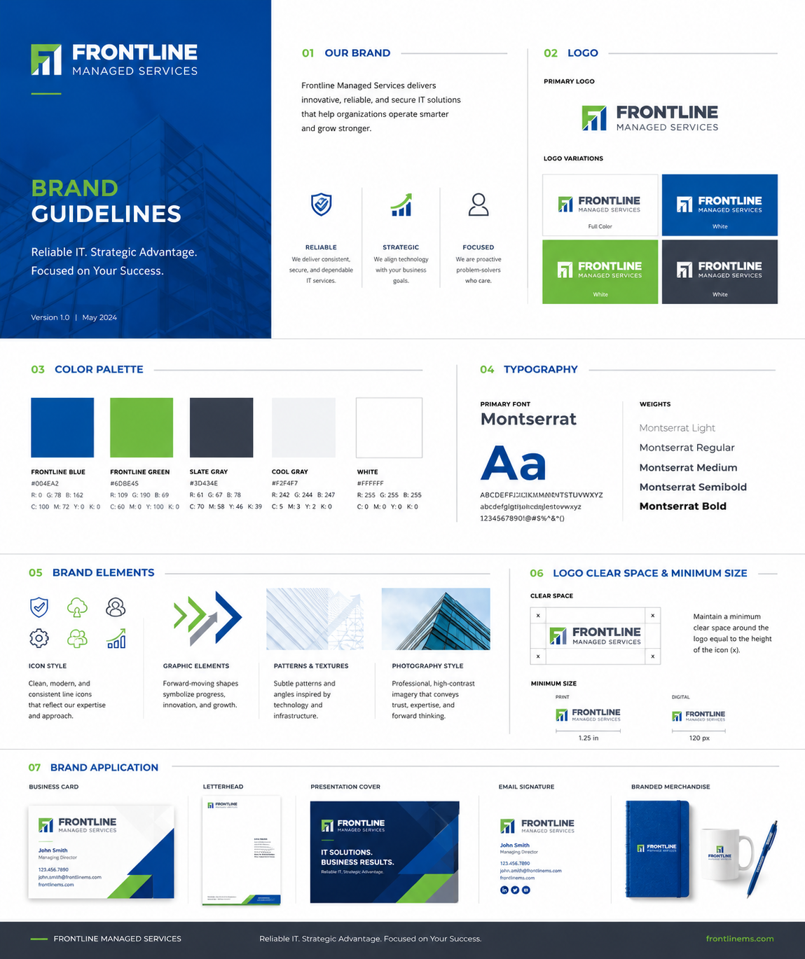 Brand Guideline for Frontline Managed Services b2b branding brand guidelines brand identity brand strategy brand style guide branding business branding business identity corporate branding corporate identity it branding minimal branding modern branding saas branding startup branding stationery design tech branding technology branding visual branding visual identity