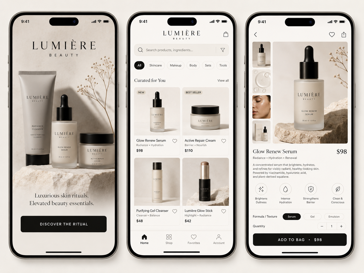 Luxury Cosmetic Ecommerce Mobile App UI/UX Design appdesign beautyappdesign beautybranding cosmeticappdesign digitalproductdesign ecommercedesign figmadesign luxurycosmetics mobileappdesign productdesign startupdesign uidesign uiuxdesign userexperience uxdesign