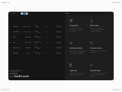 Crypto market - assets - charts assets charts crypto market trading ui web3