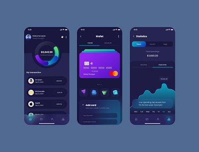 Wallet App Design branding graphic design ui