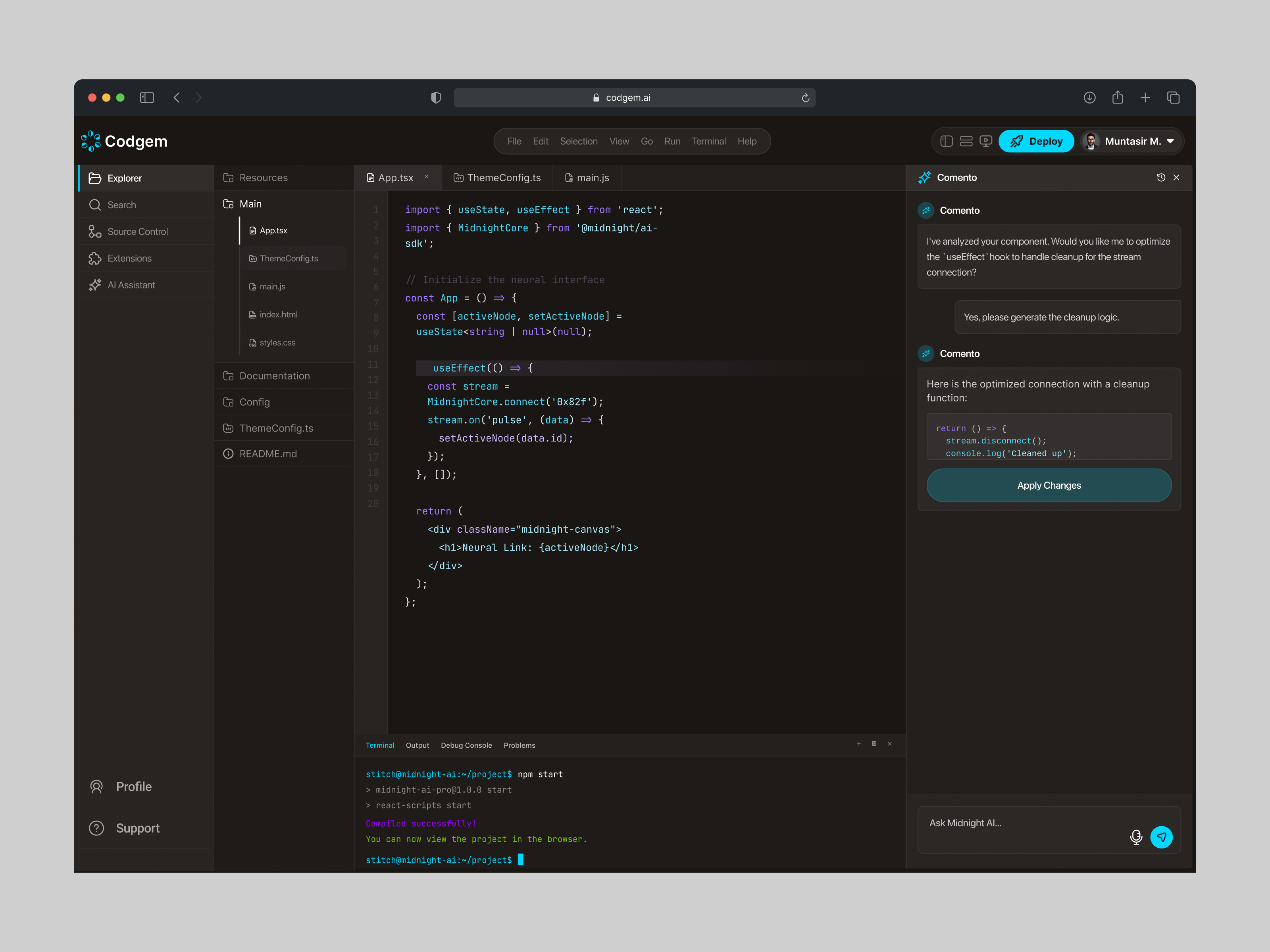 Codgem — AI Coding Workspace aicoding animation branding codeeditor darkui dashboarddesign design developertools ecommerce ui design figma productdesign saas ui uiux design webapp