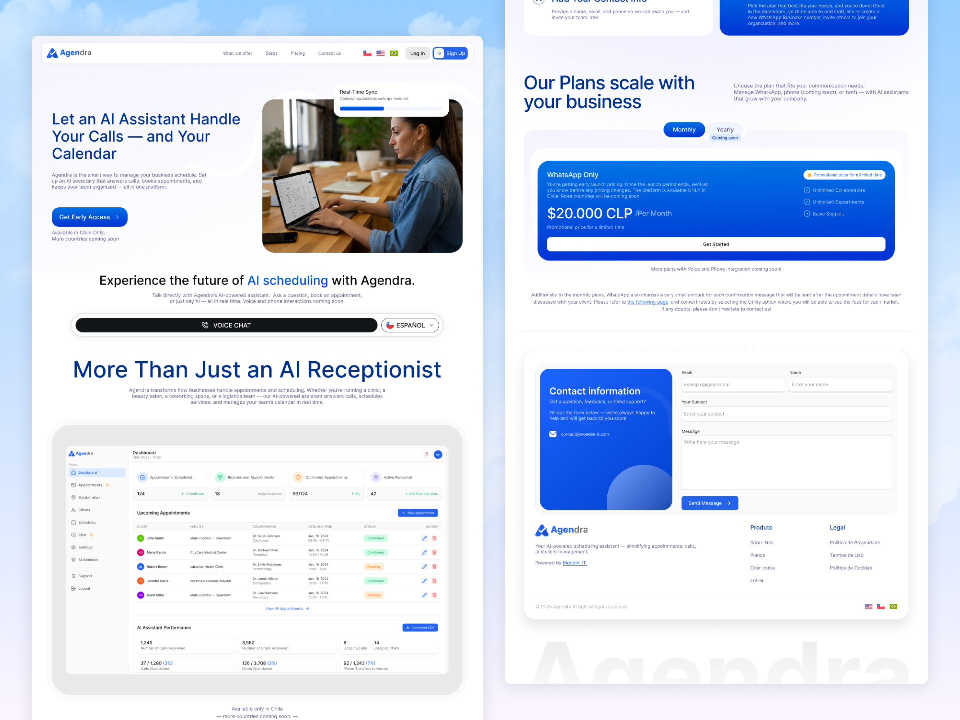 Agendra - Organize seus atendimentos com IA agendamento appointment branding calendar graphic design ia landing page ui ux
