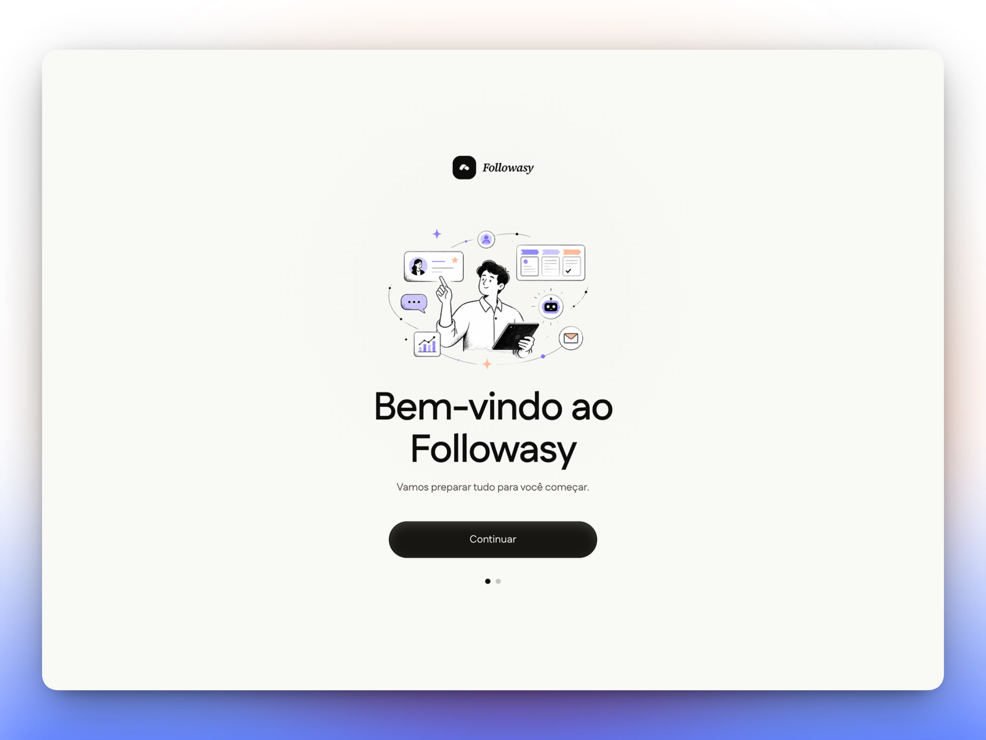 Followasy - O CRM que começa na conversa agendamento calendário chat crm drive folder followasy graphic design ia pipeline profile settings ui ux