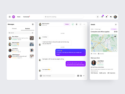 Chat module - Invastor business chat chat chat app dark mode dashboard dashboard design delivery design system ecommerce ecommerce chat ecommerce platform message product design social shopping ux research