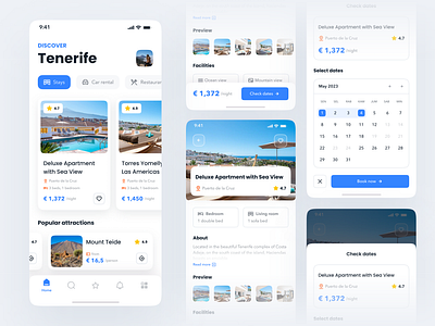 Tenerife - Guide App app clean design guide interface mobile tourism ui user experience user interface ux