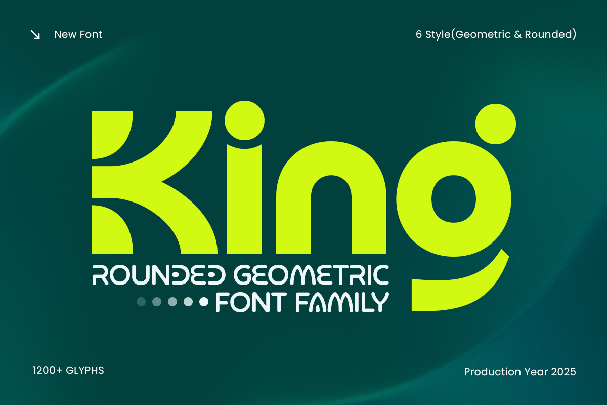 King - Rounded Geometric Font for Friendly Brand Identities branding clean contemporary creative display friendly geometric graphic design identity logo modern professional rounded typography