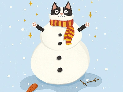 Winter Holidays Postcard bright design card card design card template cat christmas christmas card christmas postcard colors cute cute illustration design greeting card holidays illustration new year postcard snowman winter xmas