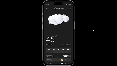 Animation Weather mobile app 3d animation app branding design graphic design illustration logo motion graphics typography ui ux vector weather app