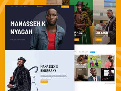Manasseh - Website Design actor africa belgium biography blue design desktop kenya odoo orange ui ux web website