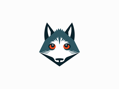 Cute Wolf Logo animal branding cartoon character cute design dog emblem face geometric head icon illustration logo mark mascot sports vector wild wolf