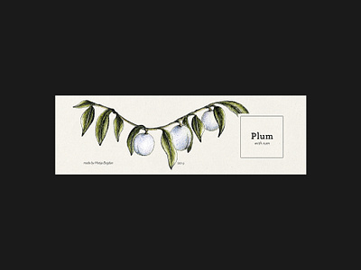 Packaging Design art direction botanical botanical illustration fine dining restaurant graphic design illustration jam packaging label design packaging packaging design plum jam restaurant restaurant packaging visual identity