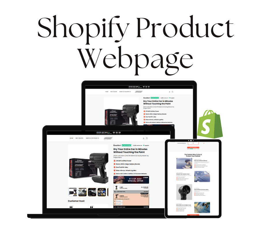 Shopify sales product page Design design gempages illustration landing page pagefly replo shopify shopify developer shopify landing page ui