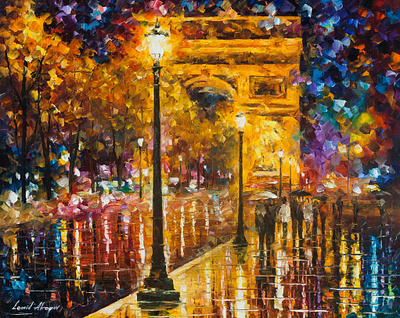 PARIS - CHAMPES ELISES - LIMITED EDITION GICLEE leonidafremov