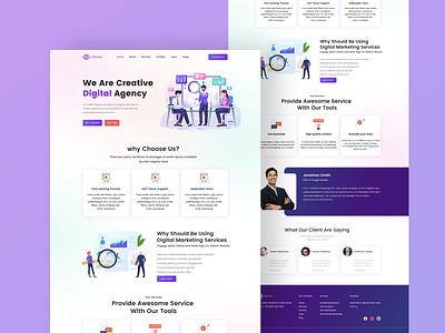 Digital Marketing Agency Landing Page app design design digital marketing dribble figma landing page mobile app ui header ui ux ui ux design webdesign webdesigner