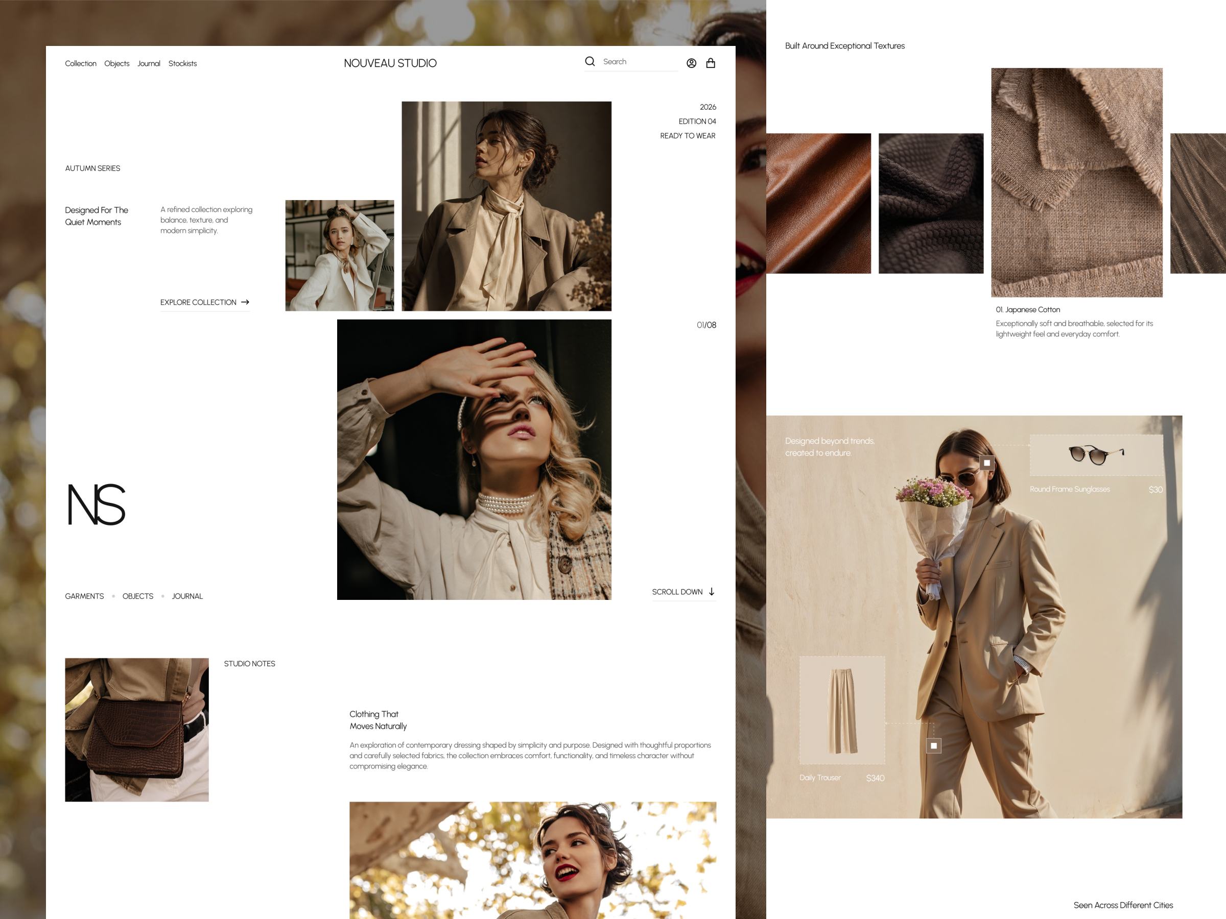 Nouveau Studio — Fashion E-Commerce Landing Page clean ui ecommerce fashion fashion website landing page ui ui design uiux web web design website website design