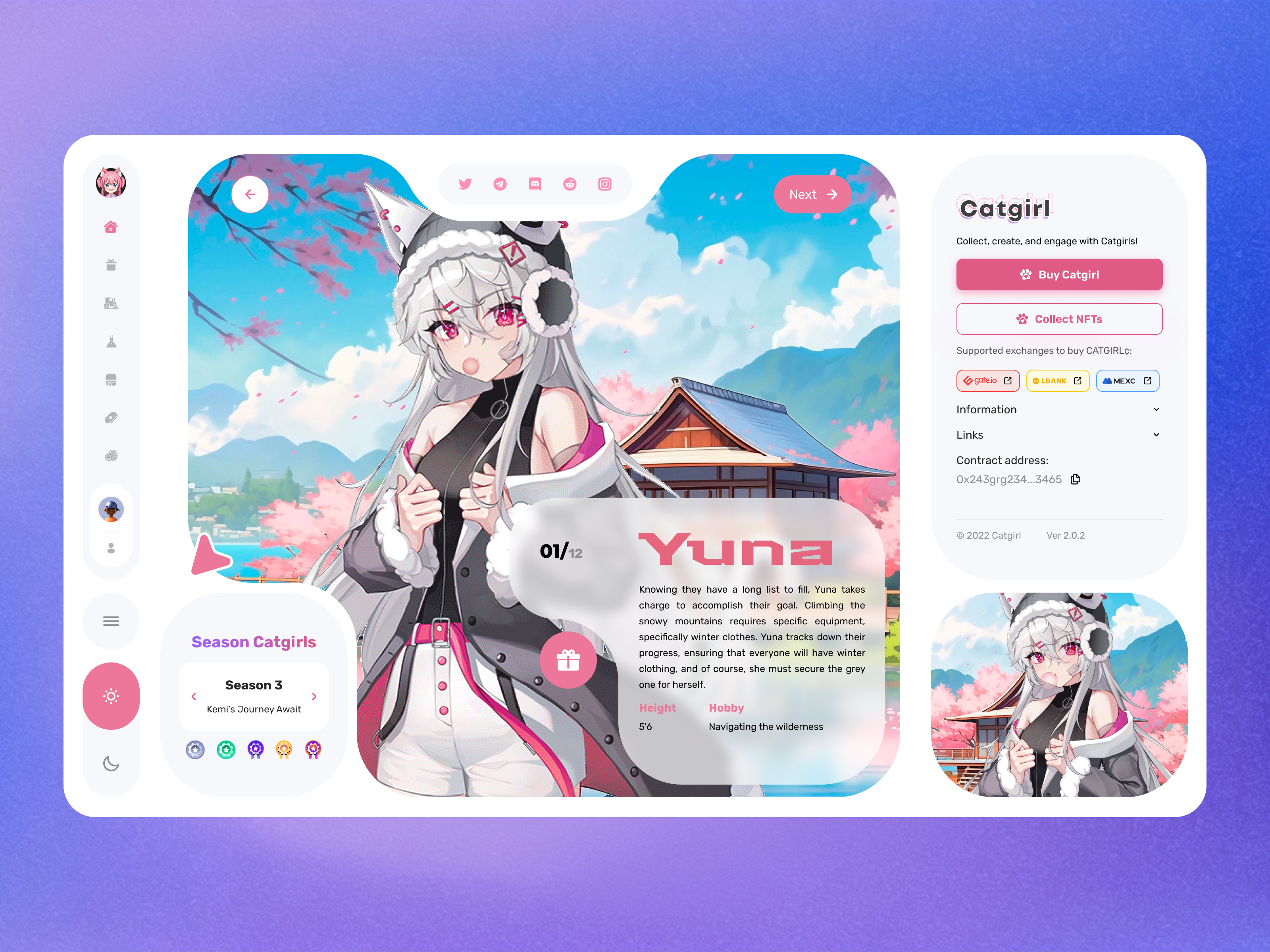 CATGIRL Redesign UX app clean figma illustration interface ui ux