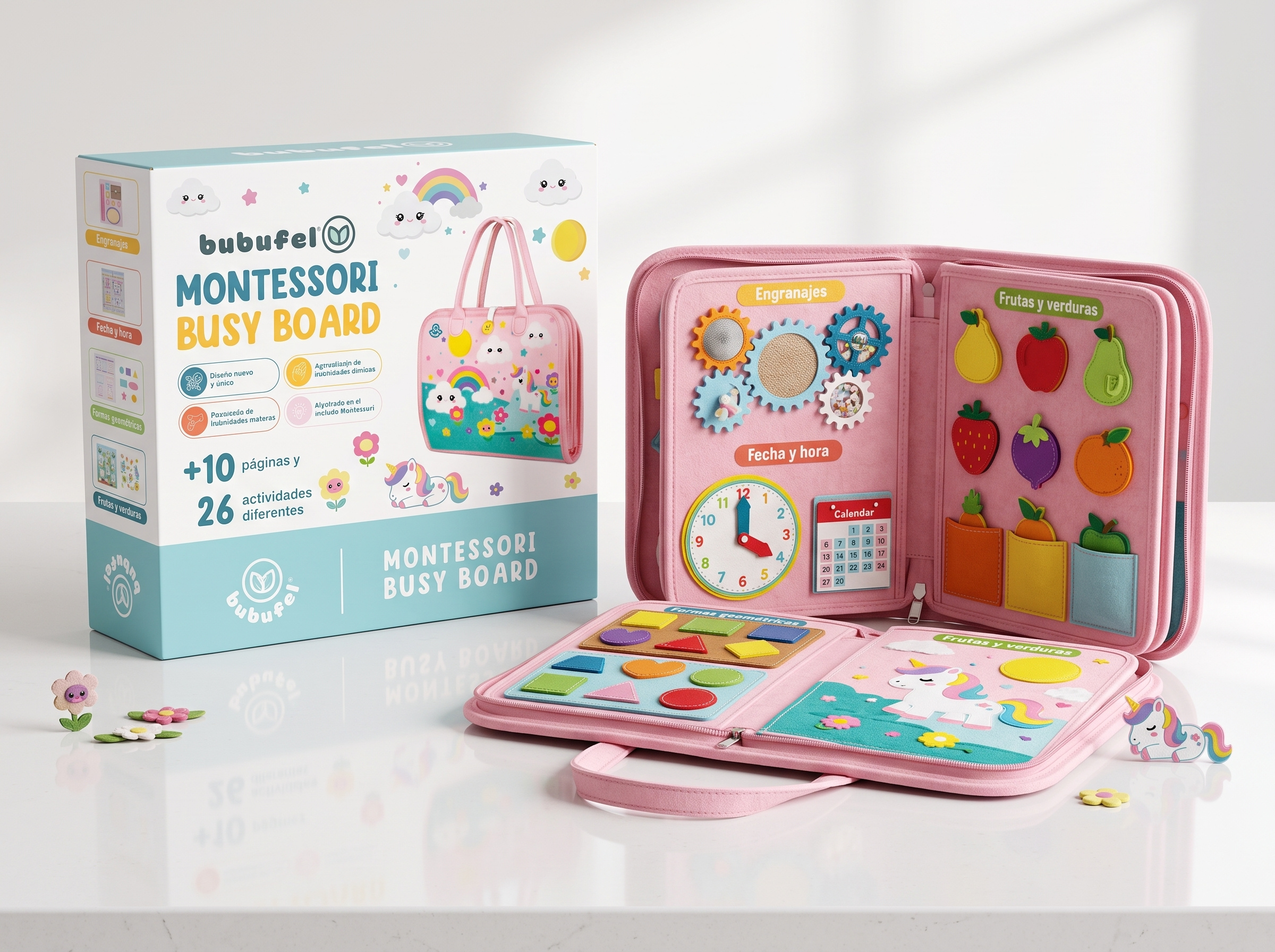 Montessori Busy Board Packaging Design box design branding busy board educational toys graphic design illustrator kids mockup montessori packaging packaging design print design product packaging retail packaging toy packaging