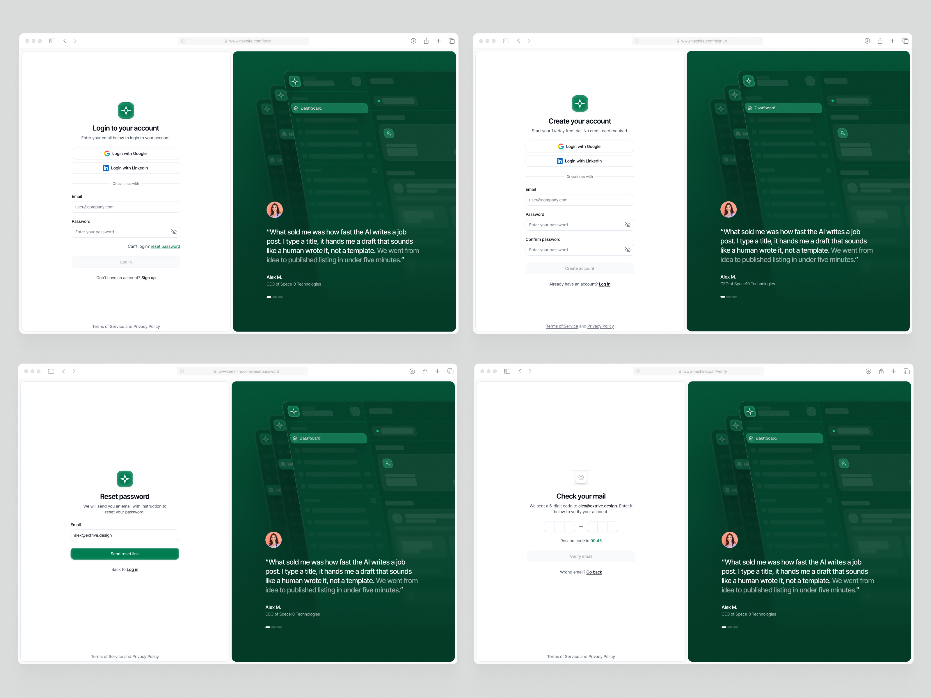 Recruitment SaaS Authentication UI Design ai software design authentication ui clean ui design create account page dashboard design hiring platform hr software login page login page design onboarding design otp page design product design recruitment saas recruitment software saas design saas software design signup page ui design ui ux design web app design