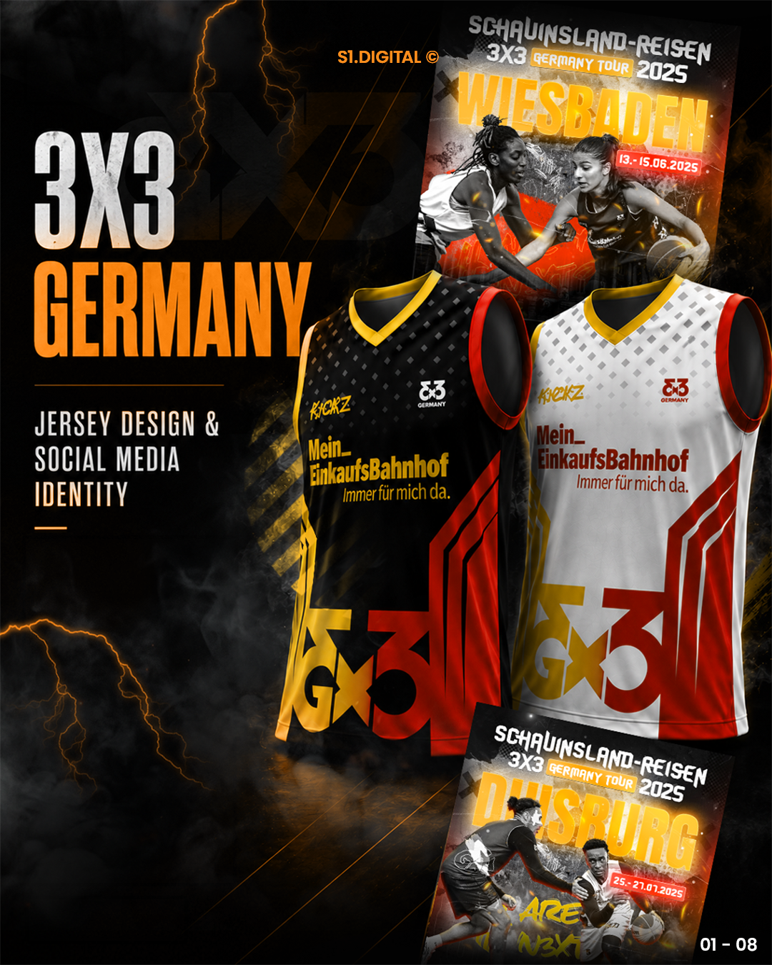 3x3 Germany Tour 2025 — Sports Branding 3x3 basketball adobe illustrator adobe photoshop basketball branding creative direction event design graphic design jersey design poster design social media design sports branding sports design sports marketing visual identity