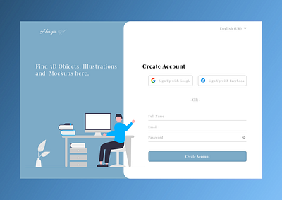 Illustration Sign Up page design illustration logo ui uiux