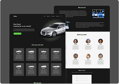 Car Rental About Us Page carrental cars design figma lan landing ui uiux design